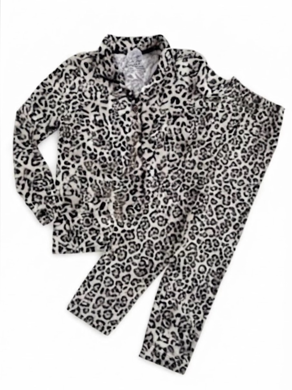 Kim Rogers long sleeved leopard print 2 pc pajama set Women’s size small | j